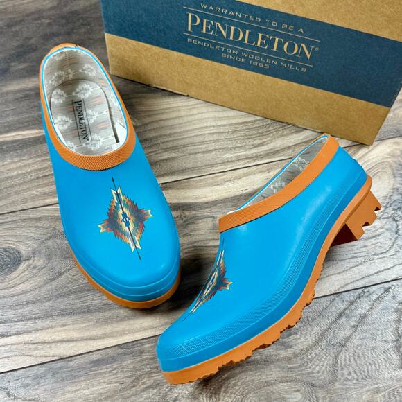 NIB Pendleton Pagosa Spring 9M Garden Rain Clogs Waterproof Turquoise - Picture 1 of 12